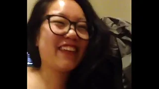 Justine Lim sucks lifeless cock upon facial